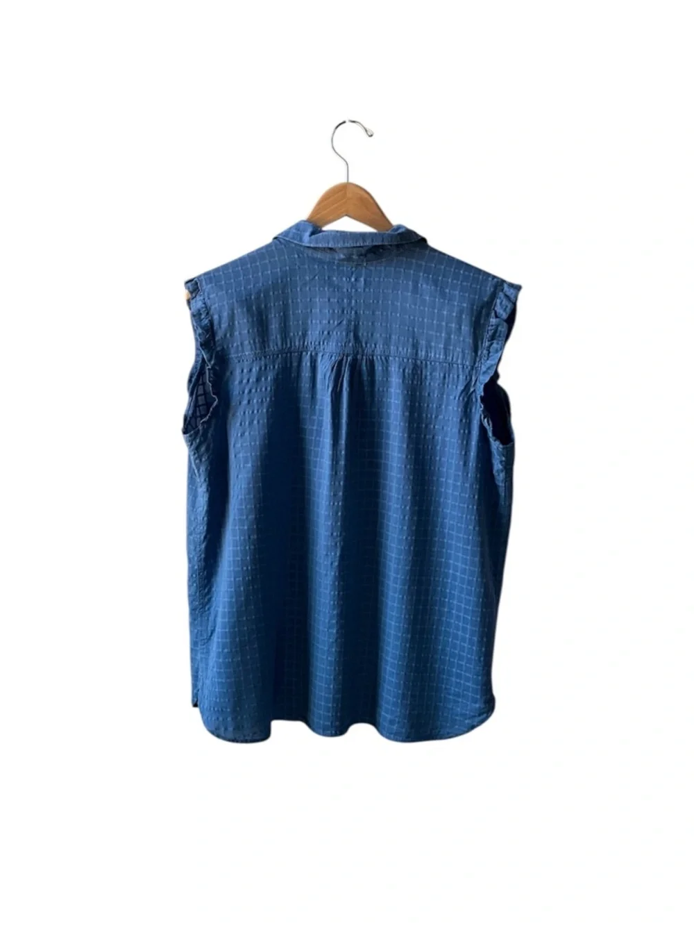 Columbia Women’s Shirt Cap Sleeve Button Down Tunic Blue Cotton/Rayon Size L - Picture 2 of 5